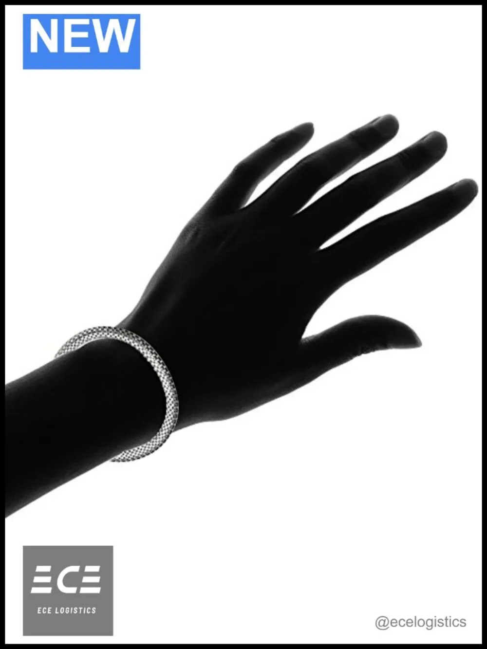 Sterling Silver Italian Mesh Tube Chain Bracelet 7 Inch Lobster Claw Clasp